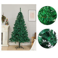 Brad de Craciun artificial cu suport inclus Flippy, 210 cm, 800 ramuri/varfuri, material plastic, suport clasic, fara iluminare, utilizat pentru interior/exterior, verde