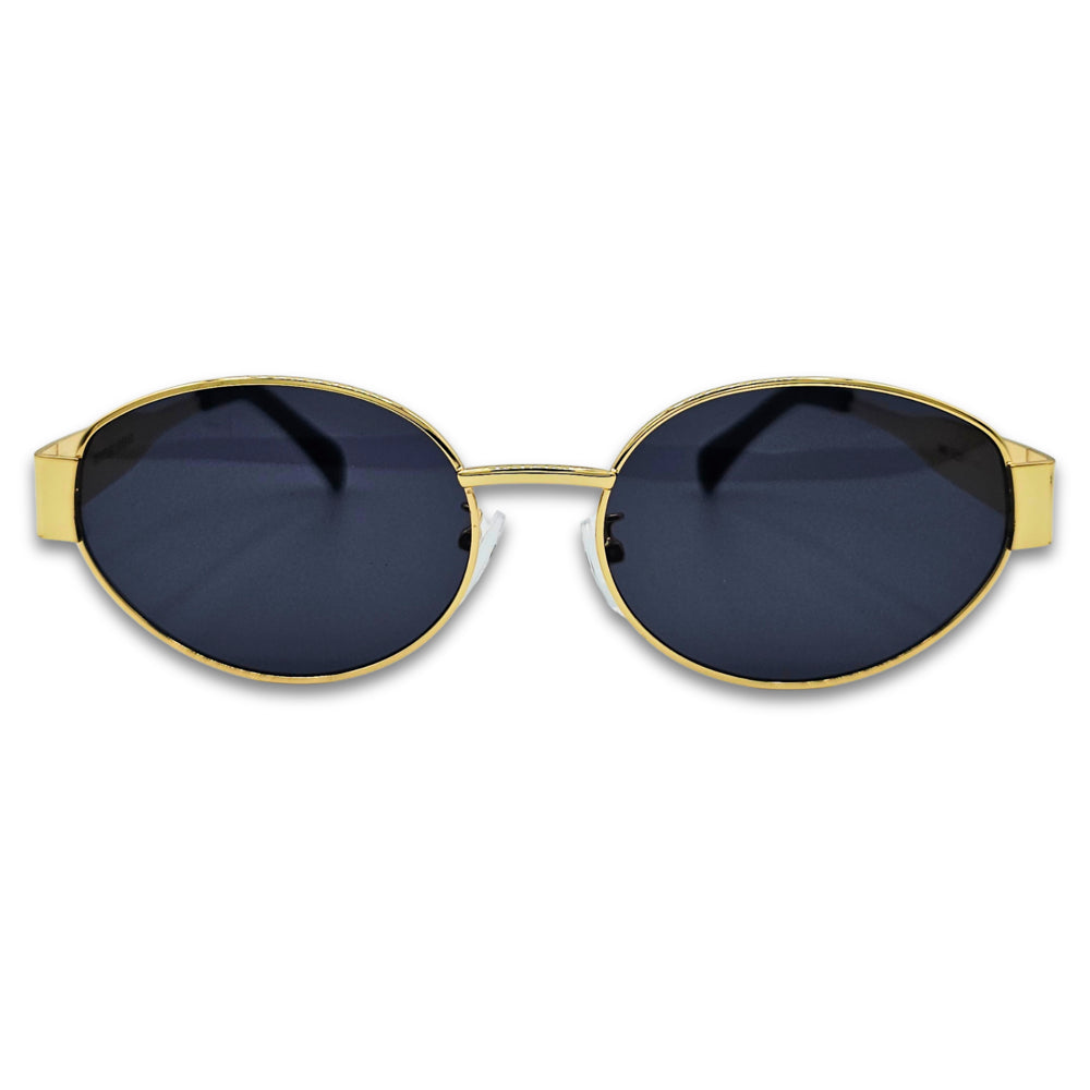 Ochelari de soare unisex Matteo Ferari, rama aurie, lentile negre
