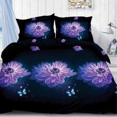 Lenjerie de pat din bumbac satinat 3D, 4 piese – Eleganta si confort pentru dormitorul tau | COD 0183-SI