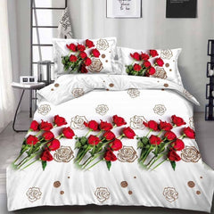 Lenjerie de pat din bumbac satinat 3D, 4 piese – Eleganta si confort pentru dormitorul tau | COD 0182-SI