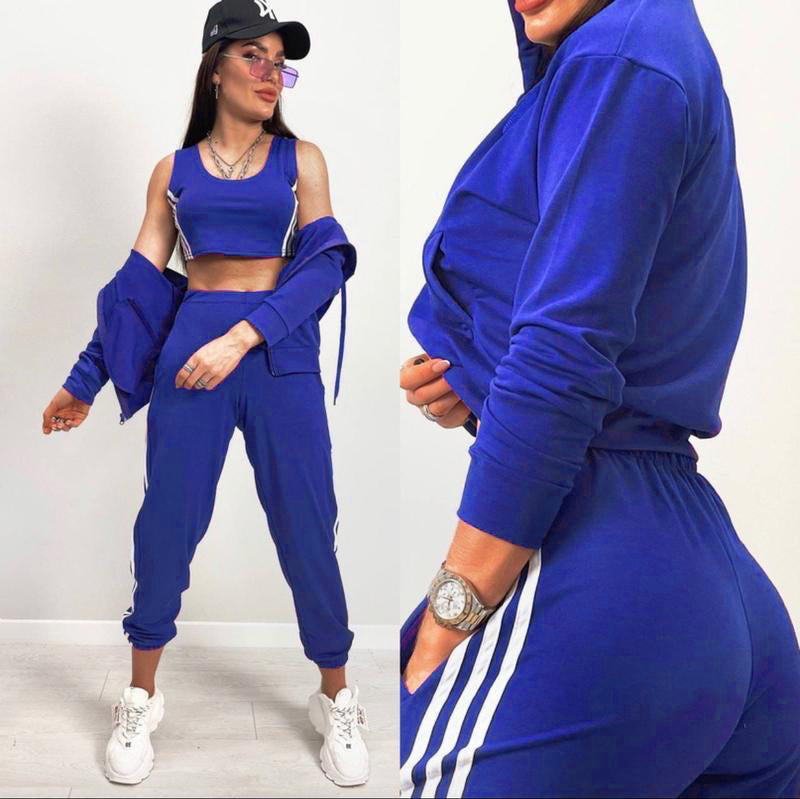 Trening dama bumbac cu gluga in 3 piese 3470