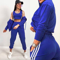 Trening dama bumbac cu gluga in 3 piese 3470