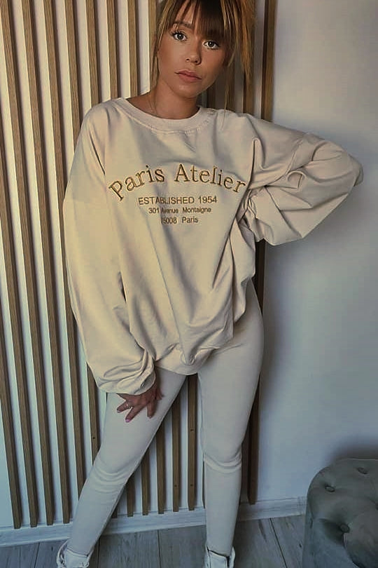Trening dama bumbac cu bluza oversize Paris Atelier 3668