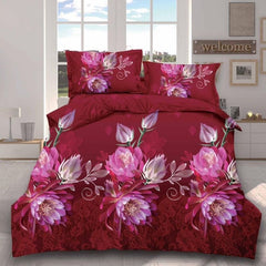 Lenjerie de pat din bumbac satinat 3D, 4 piese – Eleganta si confort pentru dormitorul tau | COD 0169-SI