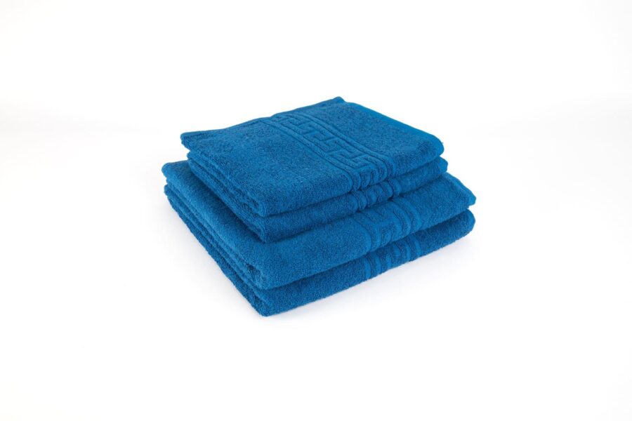 Set de 4 prosoape greek border-albastru