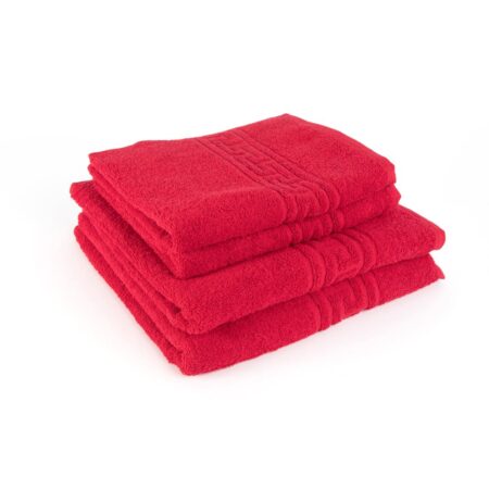 Set de 4 prosoape greek border-rosu
