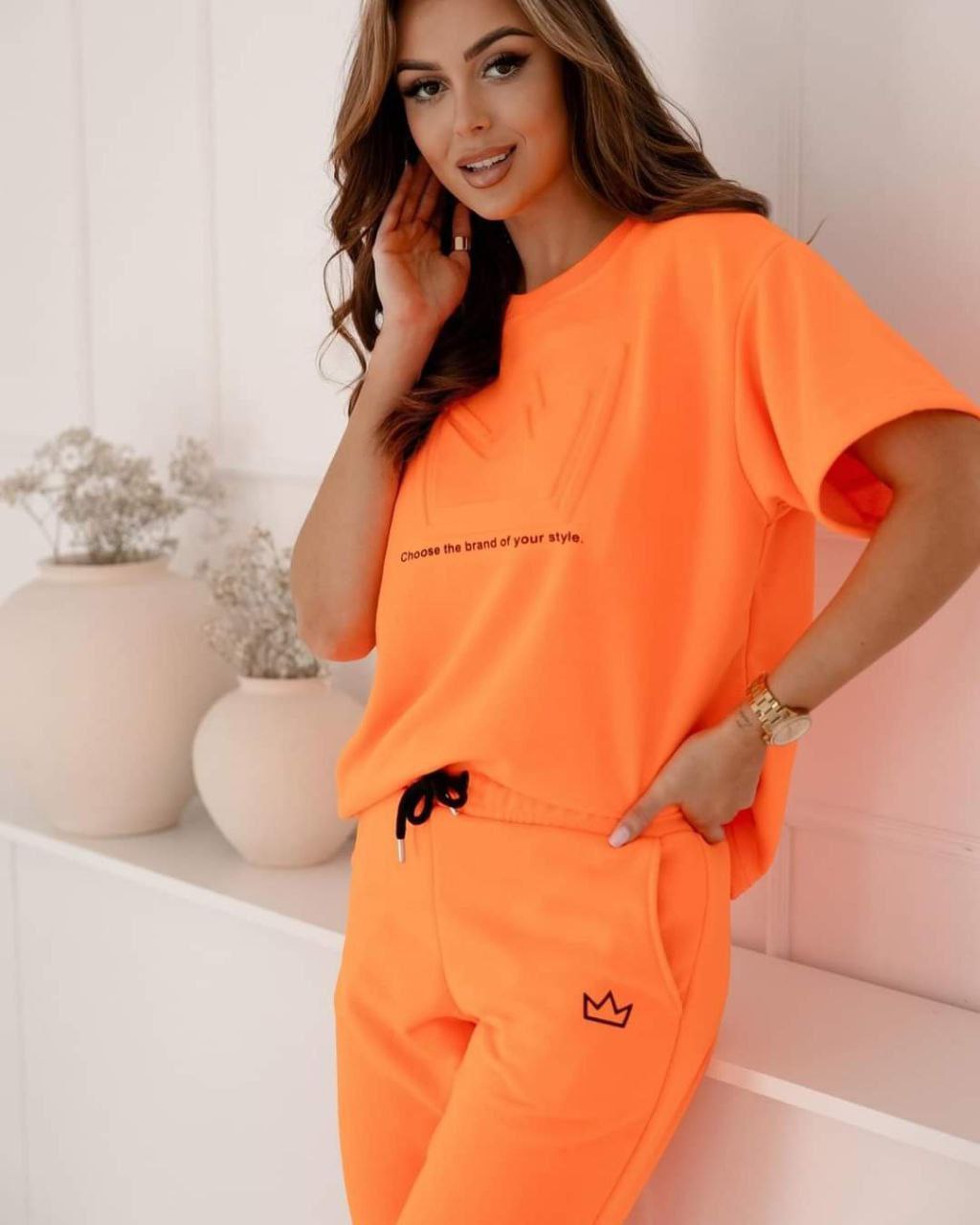 Set pantaloni si bluza cu coroana 4090