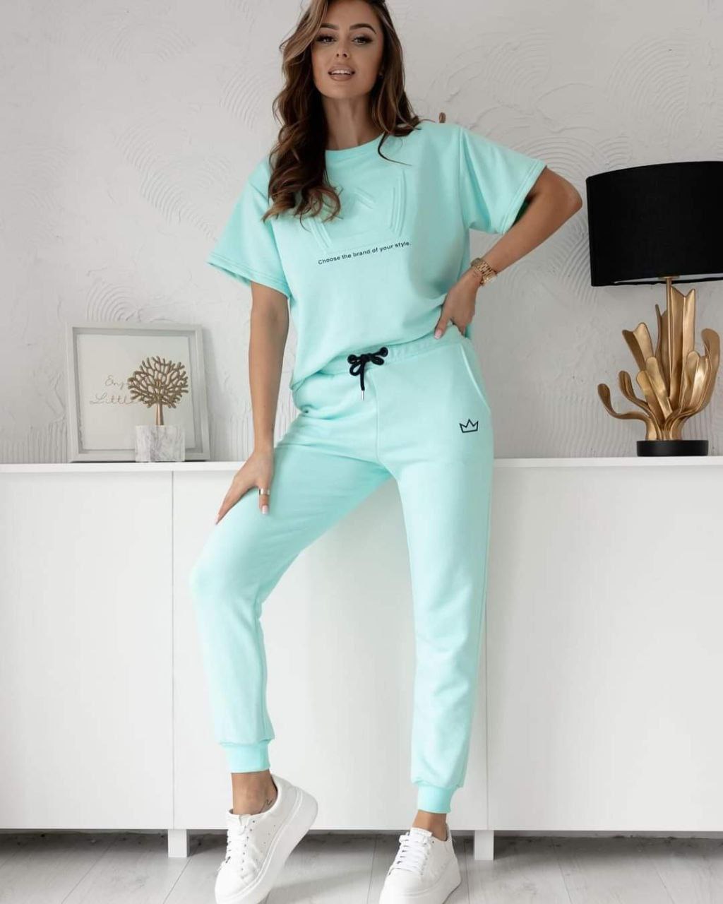 Set pantaloni si bluza cu coroana 4090