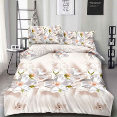 Lenjerie de pat din bumbac satinat 3D, 4 piese – Eleganta si confort pentru dormitorul tau | COD 0166-SI