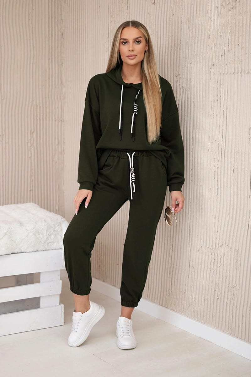 Trening dama bumbac oversize cu gluga si siret 4161