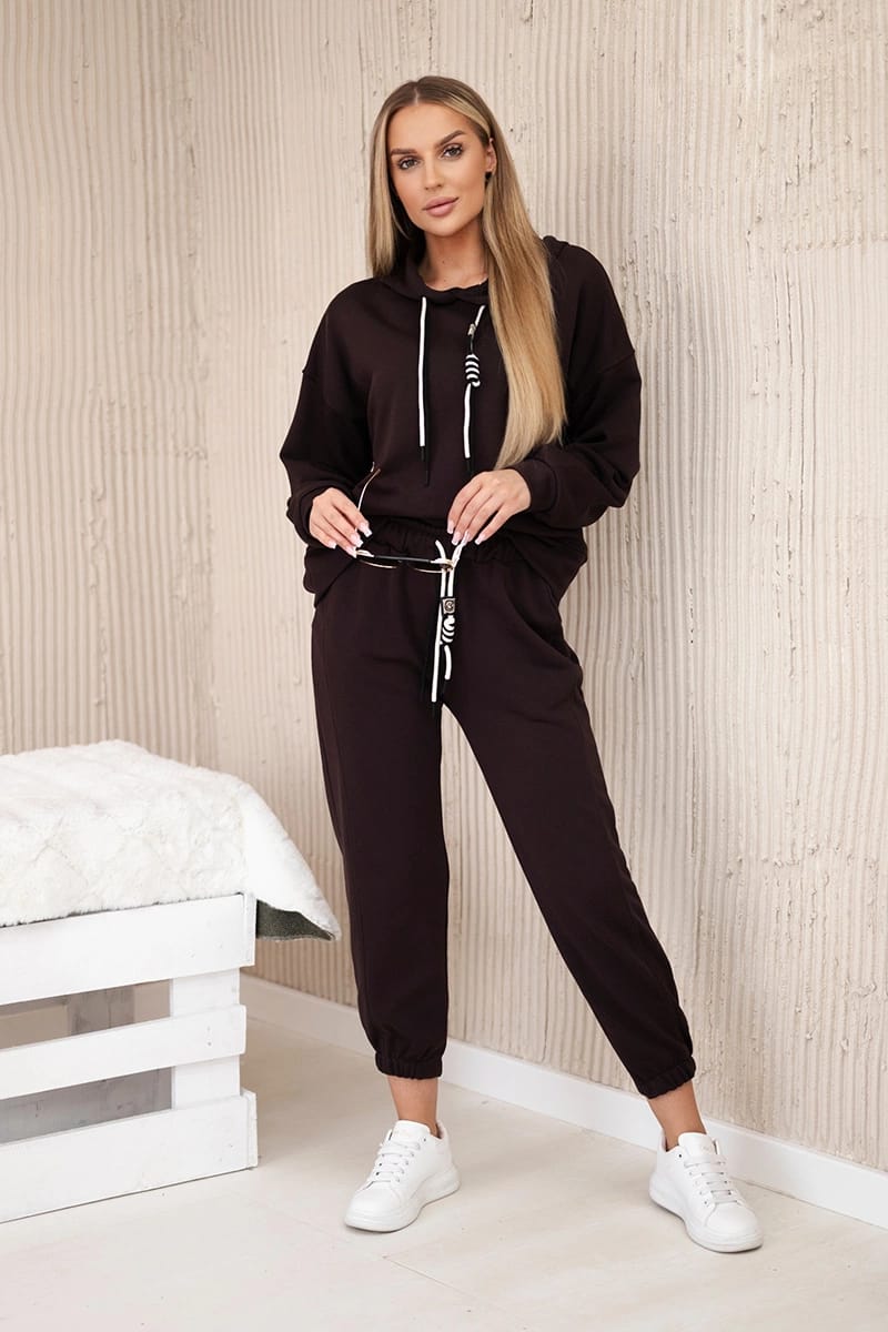 Trening dama bumbac oversize cu gluga si siret 4161