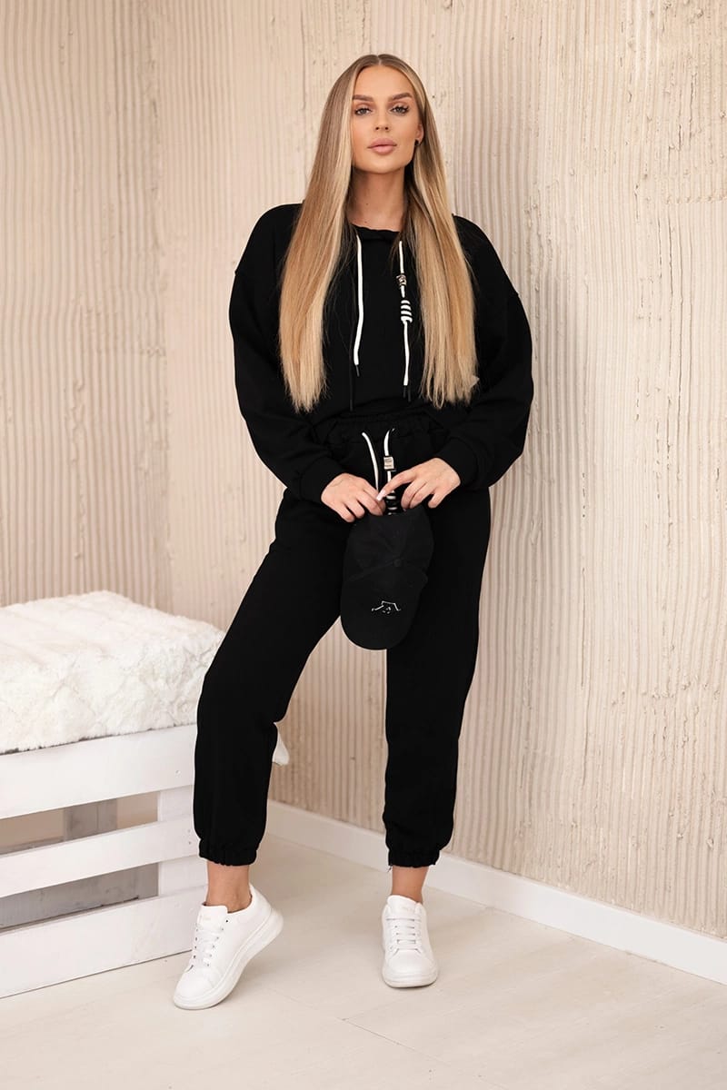 Trening dama bumbac oversize cu gluga si siret 4161
