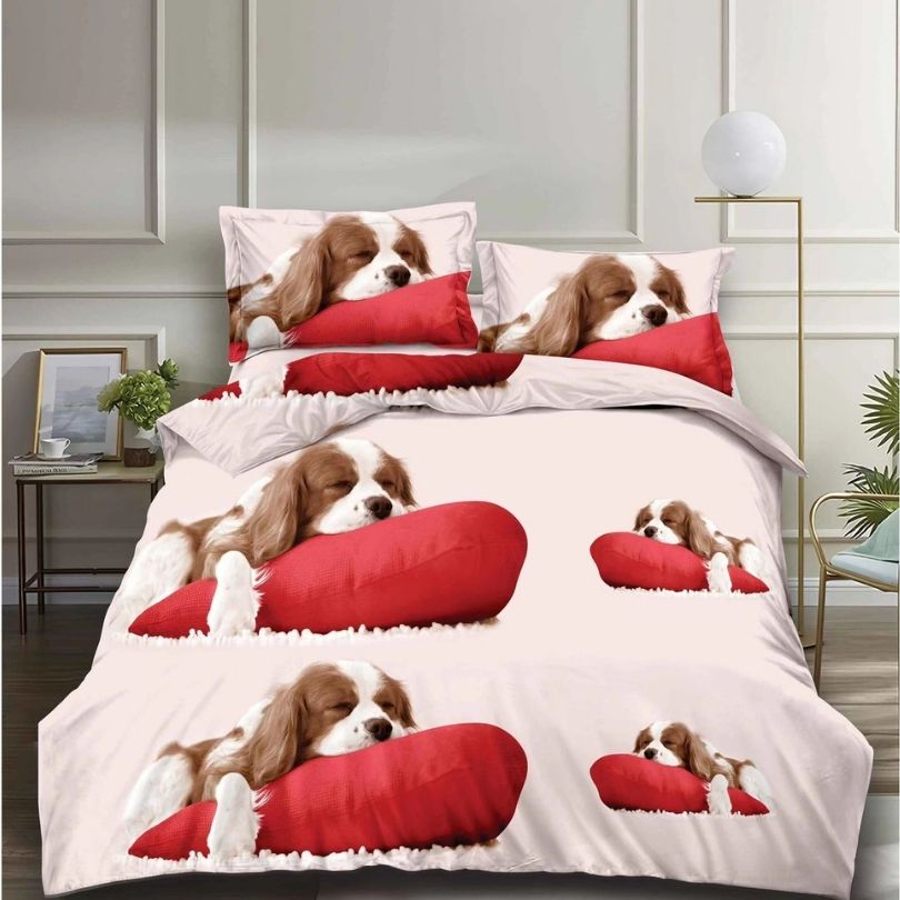 Lenjerie de pat din bumbac satinat 3D, 4 piese – Eleganta si confort pentru dormitorul tau | COD 0164-SI
