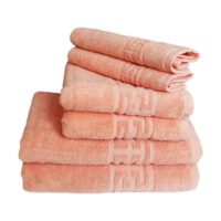 Set de 6 prosoape-greek border-coral