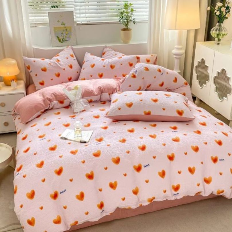 Lenjerie de Pat Finet Creponat – O Persoana, 4 Piese – Confort si Eleganta in Fiecare Noapte | COD 0301-PR
