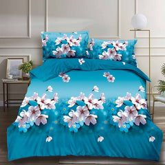 Lenjerie de pat din bumbac satinat 3D, 4 piese – Eleganta si confort pentru dormitorul tau | COD 0202-SI