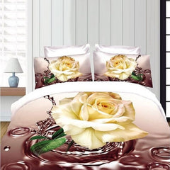 Lenjerie de pat din bumbac satinat 3D, 4 piese – Eleganta si confort pentru dormitorul tau | COD 0155-SI