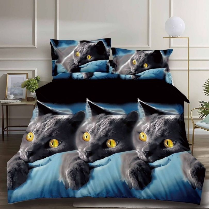 Lenjerie de pat din bumbac satinat 3D, 4 piese – Eleganta si confort pentru dormitorul tau | COD 0153-SI