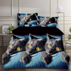 Lenjerie de pat din bumbac satinat 3D, 4 piese – Eleganta si confort pentru dormitorul tau | COD 0153-SI