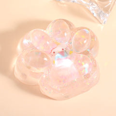 Jucarie Antistres Squishy, Flippy, cu Revenire Lenta, Squeeze Pinch Family, Model Cat Paw, 6.5 x 7 cm, din Tpr, 4-6 Ani, Model 1 Figurina, Transparent