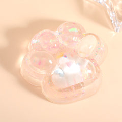 Jucarie Antistres Squishy, Flippy, cu Revenire Lenta, Squeeze Pinch Family, Model Cat Paw, 6.5 x 7 cm, din Tpr, 4-6 Ani, Model 1 Figurina, Transparent