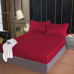 Husa de Pat Damasc cu Elastic – 3 Piese pentru un Somn Confortabil | COD 0317-PR