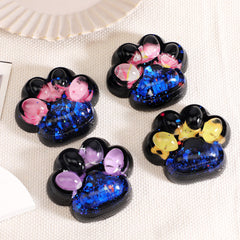 Jucarie Antistres Squishy, Flippy, cu Revenire Lenta, Squeeze Pinch Family, Model Cat Paw, 6.5 x 6 cm, din Tpr, 4-6 Ani, Model 5 Meduze, Negru cu Insertii