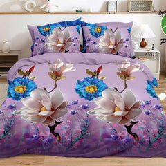 Lenjerie de pat din bumbac satinat 3D, 4 piese – Eleganta si confort pentru dormitorul tau | COD 0201-SI