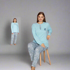 Pijama de dama batal din bumbac 100% – Confort si stil pentru nopti linistite | COD 8562-PJ