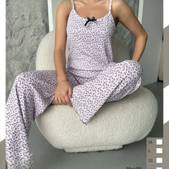 Pijama Dama – Set Pantaloni Lungi si Maiou | Confort Lejer, Stil Feminin | COD 7094-PJ