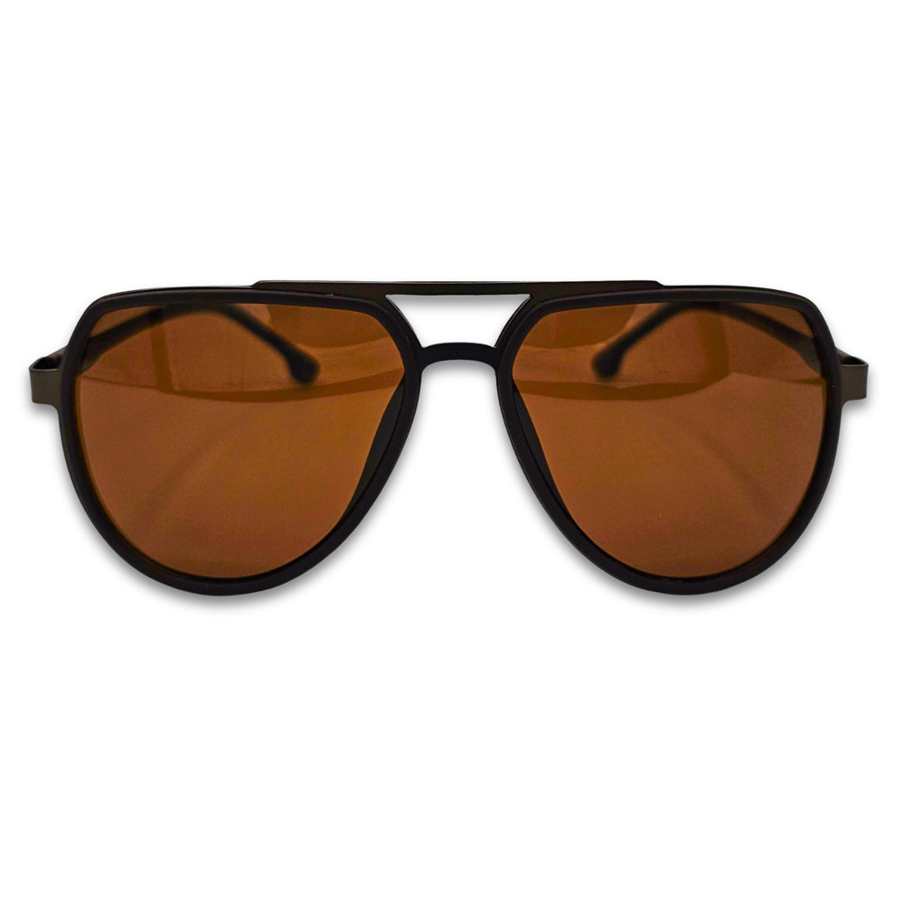 Ochelari de soare barbatesti stil aviator Matteo Ferari, lentile maro, UV400