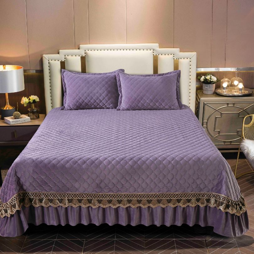 Cuvertura de Pat Catifea 3 Piese – Eleganta si Confort pentru Dormitorul Tau | COD 0881-J