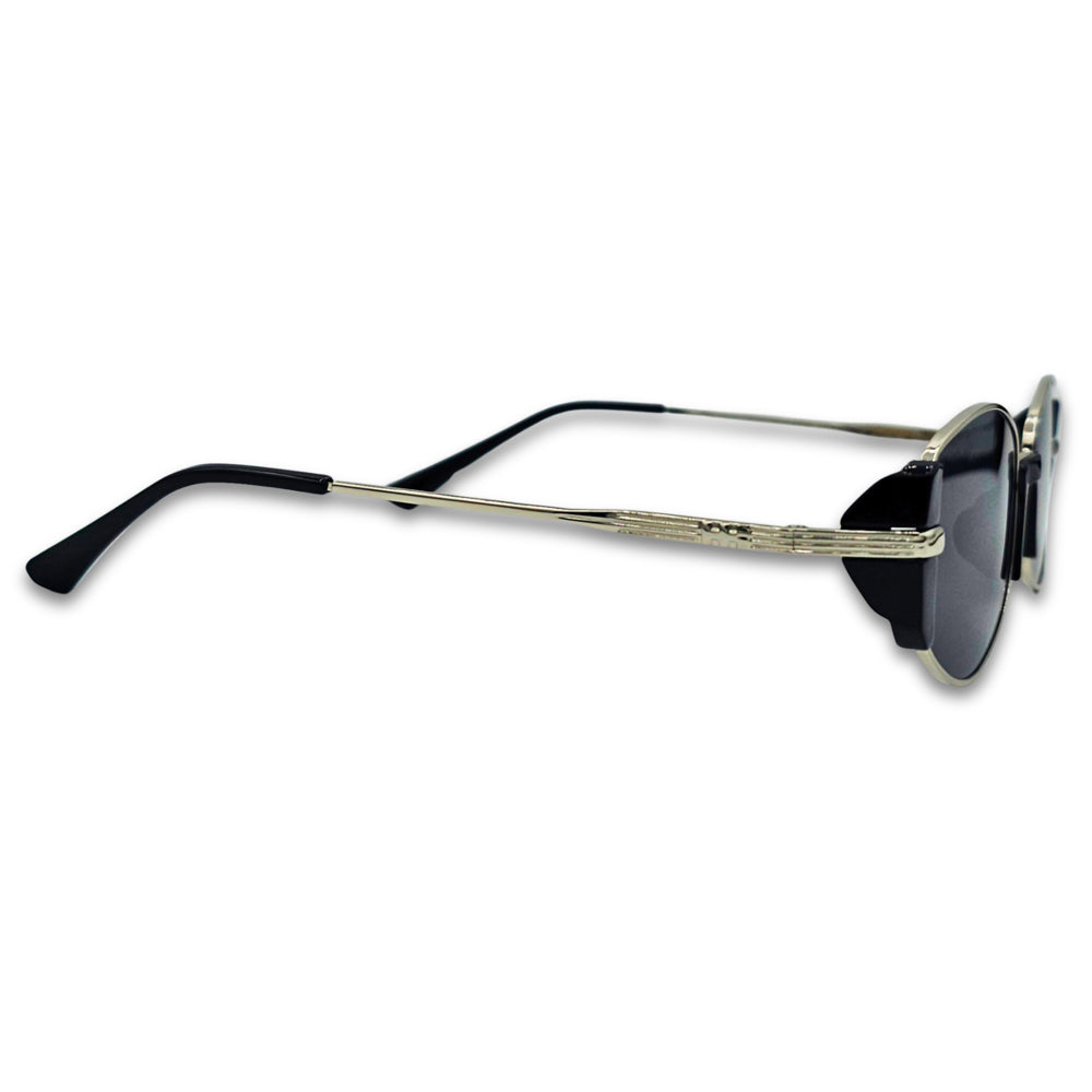 Ochelari de soare unisex Matteo Ferari, lentile negre, rama argintie