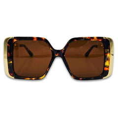 Ochelari de soare pentru femei, Matteo Ferari, animal print, lentile maro