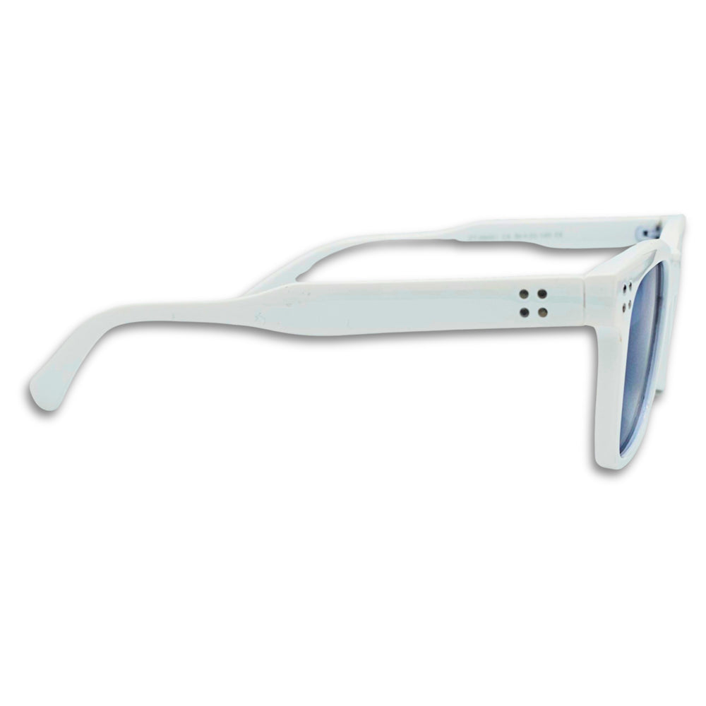 Ochelari de soare unisex Matteo Ferari, lentile albastre, rama alba