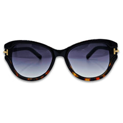 Ochelari de soare pentru femei Matteo Ferari, animal print cu lentile negre degrade