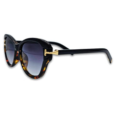 Ochelari de soare pentru femei Matteo Ferari, animal print cu lentile negre degrade