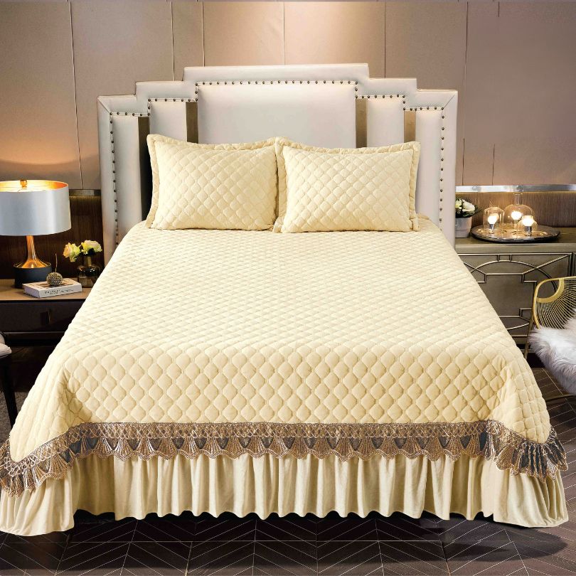 Cuvertura de Pat Catifea 3 Piese – Eleganta si Confort pentru Dormitorul Tau | COD 0882-J