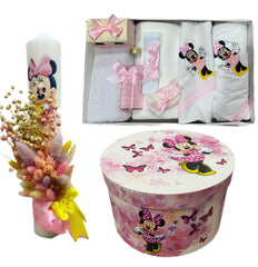 Trusou botez fetita cu lumanare Zana Roz