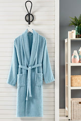 Halat de baie Unisex bumbac 100% – Albastru Ciel