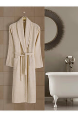 Halat de baie Unisex bumbac 100% – Bej-Deschis