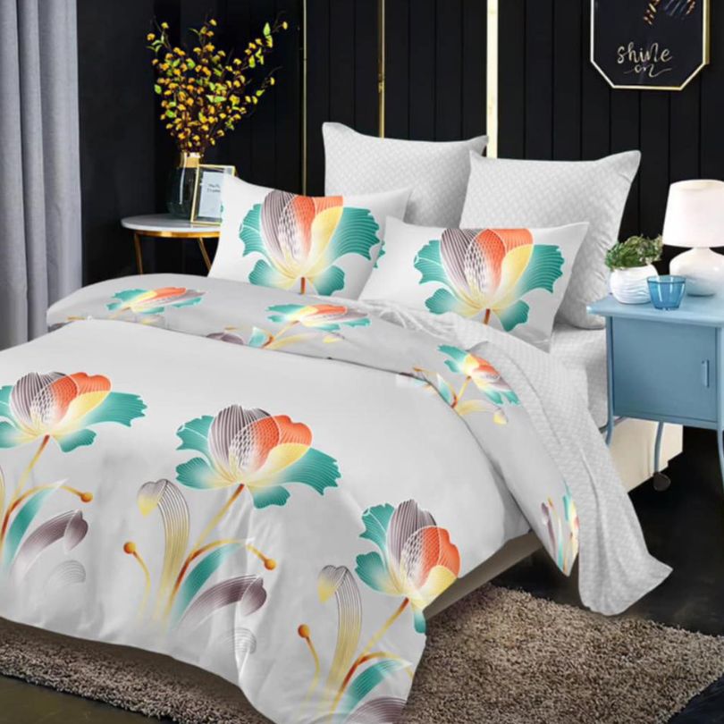 Lenjerie de Pat Bumbac Finet – 6 Piese | Confort ai Eleganta in Dormitorul Tau | COD 0071-CA