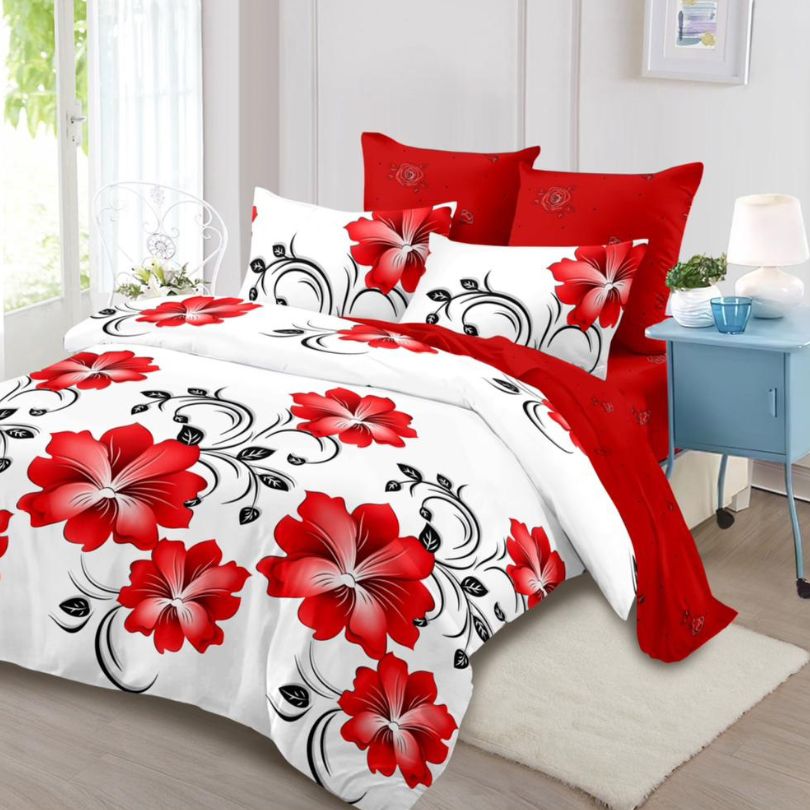 Lenjerie de Pat Bumbac Finet – 6 Piese | Confort ai Eleganta in Dormitorul Tau | COD 0149-CA