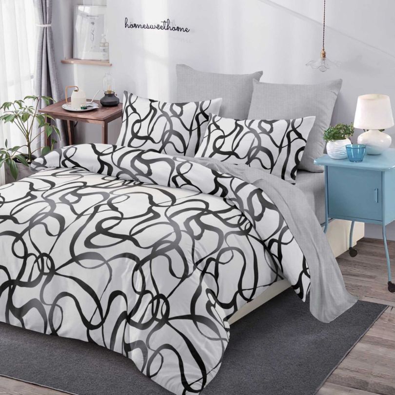 Lenjerie de Pat Bumbac Finet – 6 Piese | Confort ai Eleganta in Dormitorul Tau | COD 0176-CA