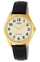 Ceas de mana barbatesc, carcasa aurie, Q&Q C04A-006PY