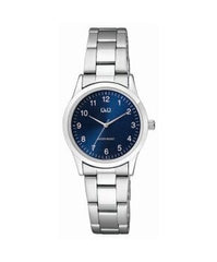 Ceas de dama Q&Q C09A-004PY, ecran albastru, argintiu