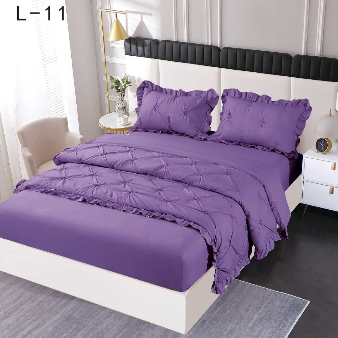 Lenjerie de pat finet deluxe cu elastic – 4 piese | 0193-SE