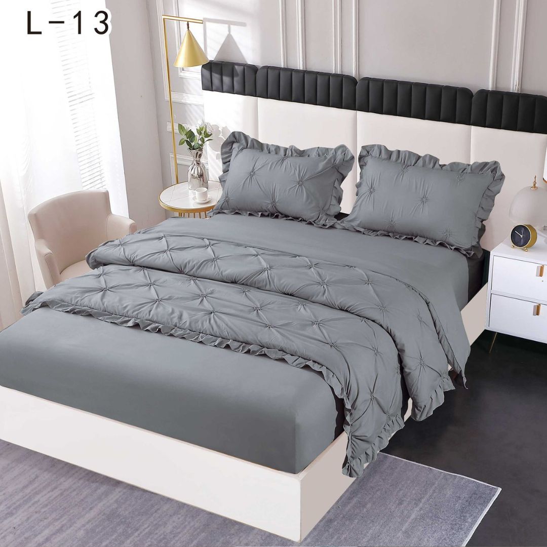 Lenjerie de pat finet deluxe cu elastic – 4 piese | 0194-SE