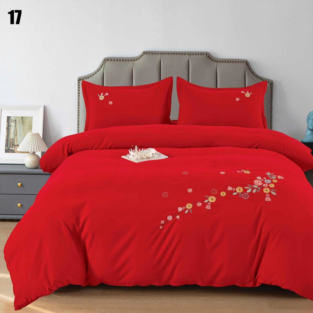 Lenjerie de pat bumbac finet brodat – 6 piese | 263-SE