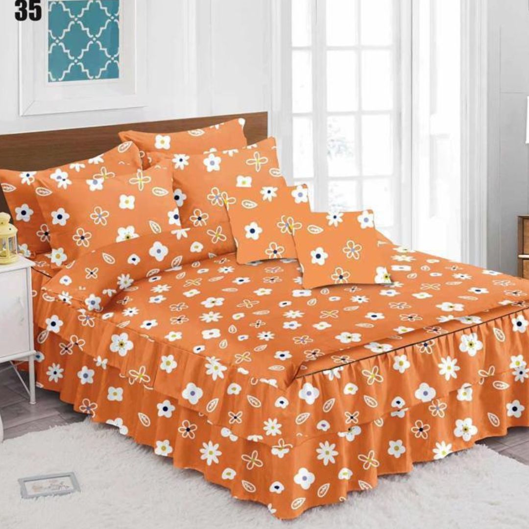 Lenjerie de pat bumbac finet cu volanas – 6 piese | 0280-SE